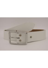 AnnaMatoni Damen Ledergürtel, weiß, casual, Gr. 110, unifarben, Rindsleder, Gürtel, mit silberner Schließe