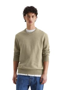 Marc O'Polo Herren Rundhalspullover "in Double-Face-Qualität", grün, Gr. XL, MARC O'POLO DENIM, unifarben, Obermaterial: 100% Baumwolle, Pullover