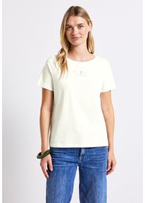 Street One Damen T-Shirt, weiß, casual, Gr. 38, bedruckt, Web, 100% Baumwolle, Shirts, aus reiner Baumwolle