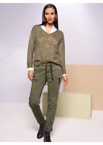 Heine Damen 5-Pocket-Hose, grün, Gr. 20, unifarben, 98% Baumwolle, 2% Elasthan, Hosen
