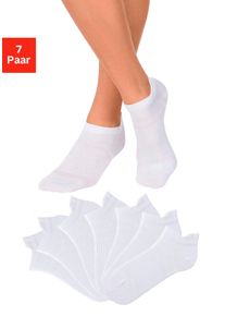 active by Lascana LASCANA ACTIVE Damen Sneakersocken, Gr. 35, weiß, Obermaterial: 71% Baumwolle, 16% Polyester, 11% Polyamid, 2% Elasthan, unifarben, Socken, in