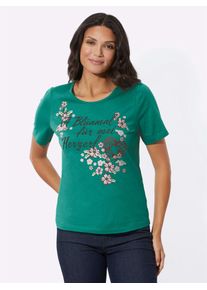 Classic Basics Damen Trachtenshirt "Trachtenshirt", grün, Gr. 54, gemustert, mehrfarbig, 100% Baumwolle, Shirts