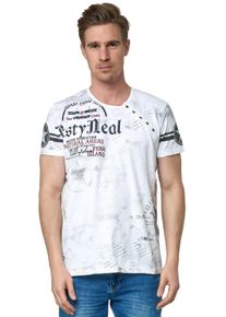 Rusty Neal Herren T-Shirt, weiß, casual, Gr. XXXL, bedruckt, 100% Baumwolle, Shirts, mit coolem Logo-Print