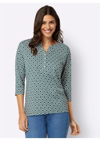 Classic Basics Damen 3/4-Arm-Shirt "3/4-Arm-Shirt", grün, Gr. 40, gemustert, mehrfarbig, 100% Baumwolle, Shirts