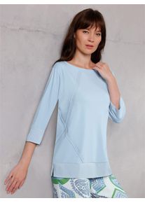 Damen 3/4-Arm-Shirt "Modal-Shirt", blau, Gr. 36, CREATION L PREMIUM, unifarben, 95% Modal, 5% Elasthan, Shirts
