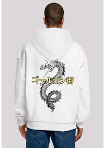 F4NT4STIC Herren Kapuzenpullover "Drache Japan - Golden Gai", weiß, casual, Gr. L, Obermaterial: 100% Baumwolle, Pullover, Print