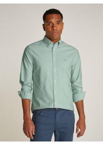 Tommy Hilfiger Herren Langarmhemd "SOLID HERITAGE OXFORD RF SHIRT", grün, casual, Gr. XXL, Web, Obermaterial: 100% Baumwolle, Hemden