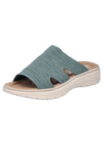 Rieker Damen Pantolette, Gr. 39, grün, Textil, meliert, casual, Schuhe, Sommerschuh, Hausschuh, Schlappen, Strandschuh mit Fußbett