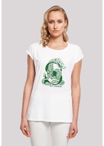 F4NT4STIC Damen T-Shirt "Harry Potter Slytherin Glitter", weiß, casual, Gr. M, Obermaterial: 100% Baumwolle, Shirts, Damen,Premium