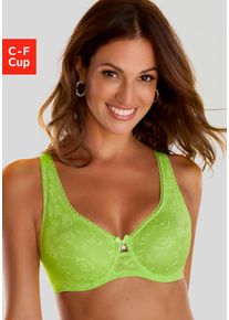 Nuance Damen Minimizer-BH, Gr. 75, grün, Microtouch, Spitze, Obermaterial: 50% Polyamid, 35% Polyester, 15% Elasthan, feminin, BHs, mit feiner,