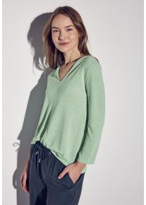 Street One Damen 3/4-Arm-Shirtmilky grün meliert, casual, Gr. 36, unifarben, Stoff, 80% Polyester, 20% Viskose, Shirts, mit 3/4 Ärmeln