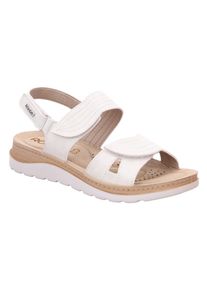 Rohde Damen Riemchensandale "BAVIERA", Gr. 40, weiß, Lederimitat, klassisch, Schuhe, Sommerschuh, Klettschuh, Sandale, Keilabsatz, mit Softfußbett
