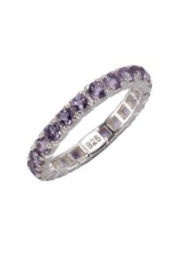 ZEEme Damen Fingerring "925/- Sterling Silber rhodiniert Amethyst", 058 (18,5), Silber 925 (Sterlingsilber), weiß, Silber 925 (Sterlingsilber),