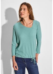 Cecil Damen 3/4-Arm-Shirt, grün, casual, Gr. L, unifarben, Stoff, 78% Viskose, 18% Polyester, 4% Elasthan, Shirts, aus softem Materialmix