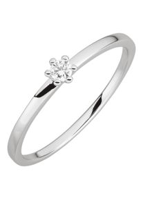OROLINO Damen Fingerring "Gold 585 mit Brillant 0,07ct.", 058 (18,5), 0,07 ct SI = kleine Einschlüsse, Gold, weiß, Gold, Fingerringe