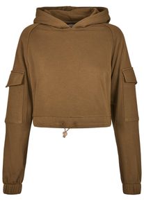 Urban Classics Damen Kapuzenpullover "Urban Classics Damen Ladies Short Worker Hoody", grün, casual, Gr. XL, unifarben, 65% Baumwolle, 35% Polyester,