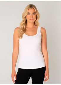Base Level Damen Trägertop "Yippie", weiß, Basic, Gr. 38, unifarben, Jersey, Obermaterial: 100% Viskose, Tops, mit breiten Trägern