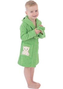 WEWO-Fashion Kinderbademantel WEWO FASHION, L:68cm in Gr. 104, grün, Frottier, Hausmäntel, "8030", Eisbär