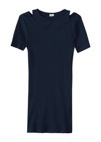 s.Oliver JUNIOR Mädchen 2-in-1-Kleid, blau, casual, Gr. 176, unifarben, Rippware, Obermaterial: 95% Baumwolle, 5% Elasthan, Kleider, kniefrei, aus