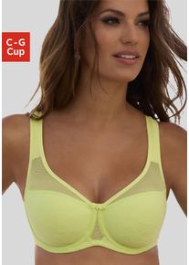 Nuance Damen Minimizer-BH, Gr. 80, grün, Spitze, Obermaterial: 83% Polyamid, 17% Elasthan, feminin, BHs, mit Bügel und breiten Trägern, aus festem