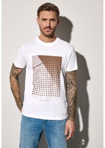 Street One MEN Herren T-Shirt, weiß, casual, Gr. XXL, bedruckt, Web, 100% Baumwolle, Shirts, mit Rundhalsausschnitt