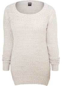 Urban Classics Damen Rundhalspullover "Urban Classics Damen Ladies Long Wideneck Sweater", weiß, casual, Gr. XXL, unifarben, 100% Polyacryl, Pullover