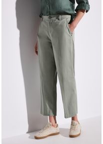 Street One Damen Chinohose, grün, casual, Gr. 42, unifarben, Web, Obermaterial: 97% Baumwolle, 3% Elasthan, Hosen, mit geradem Bein