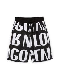 Gulliver Herren Badehose, schwarz-weiß, Gr. 146, bedruckt, 100% Polyester, Badehosen, mit Buchstabenprint