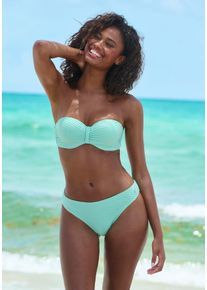 s.Oliver Damen Bügel-Bandeau-Bikini "Cho", grün, Basic, Gr. 34, Strukturmuster, Polyamid, Bikini-Sets, Strukturware