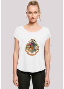 F4NT4STIC Damen T-Shirt "Harry Potter Hogwarts Crest Gold", weiß, casual, Gr. XXL, Obermaterial: 100% Baumwolle, Shirts, Print