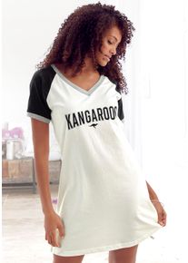 Kangaroos Damen Bigshirt, Gr. 36, schwarz-weiß, Single Jersey, Obermaterial: 100% Baumwolle, bedruckt, casual, Shirts, mit kontrastfarbenen