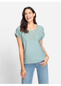 Inspirationen Damen Rundhalsshirt "Shirt", grün, Gr. 40, unifarben, 100% Baumwolle, Shirts