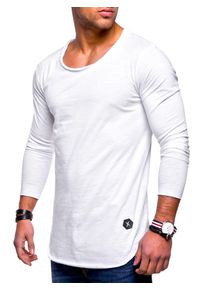 behype Herren Langarmshirt "Dust L/S", weiß, casual, Gr. S, unifarben, 100% Baumwolle, Shirts, mit weitem Halsausschnitt