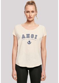 F4NT4STIC Damen T-Shirt "Herren Long T-Shirt Ahoi Knut & Jan Hamburg", weiß, casual, Gr. XS, Obermaterial: 100% Baumwolle, Shirts, Print