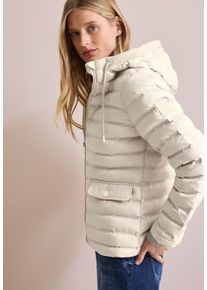 Cecil Damen Steppjacke, beige, casual, Gr. XL, Strukturmuster, Steppware, Obermaterial: 100% Polyester, Jacken, mit Kapuze