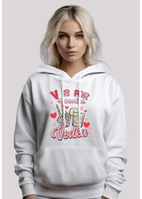 F4NT4STIC Damen Kapuzenpullover "Anti Valentinstag V is for Vodka", weiß, casual, Gr. XL, Obermaterial: 65% Baumwolle, 35% Polyester, Pullover,