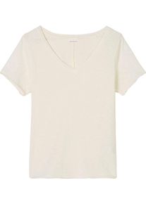 Marc O'Polo Damen T-Shirt, weiß, casual, Gr. XS, MARC O'POLO DENIM, unifarben, Jersey, Obermaterial: 100% Baumwolle, Shirts, mit abgerundetem V-Neck