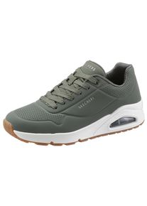 Skechers Herren Sneaker "Uno - Stand on Air", Gr. 43, grün, Lederimitat, sportlich, Schuhe, Freizeitschuh, Halbschuh, Schnürschuh mit Air-Cooled