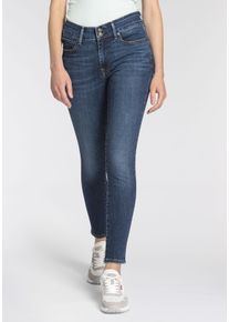 Levi's LEVI'S Damen Röhrenjeans "711 DOUBLE BUTTON", blau, casual, Gr. 27, Denim/Jeans, Obermaterial: 85% Baumwolle, 7% Lyocell, 6% Elastomultiester, 2%