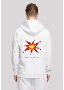 F4NT4STIC Herren Kapuzenpullover "SIlvester Party Happy People Only", weiß, casual, Gr. XS, Obermaterial: 50% Baumwolle, 50% Polyester, Pullover,