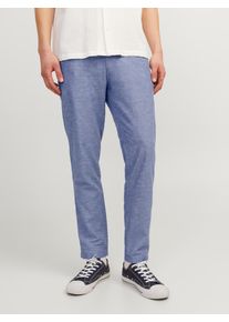 Jack & Jones JACK & JONES Herren Chinohose "JPSTACE SUMMER CHINO PANT SN", blau, modisch, Gr. 36, meliert, Web, Obermaterial: 74% Baumwolle, 26% Leinen, Hosen