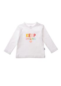 Liliput Jungen Langarmshirt "Keep Smiling", weiß, Gr. 98, bedruckt, 100% Baumwolle, Shirts, mit Rundhalsausschnitt