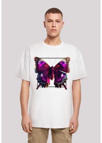 F4NT4STIC Herren T-Shirt "Pink Schmetterling OVERSIZE TEE", weiß, casual, Gr. 5XL, Obermaterial: 100% Baumwolle, Shirts, Print