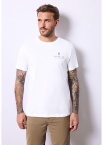 Street One MEN Herren T-Shirt, weiß, casual, Gr. XL, bedruckt, Web, 100% Baumwolle, Shirts, aus reiner Baumwolle
