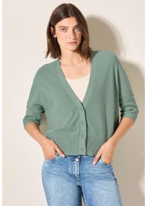 Cecil Damen Cardiganmatcha grün, casual, Gr. XXL, unifarben, Web, 100% Baumwolle, Strickjacken, aus reiner Baumwolle