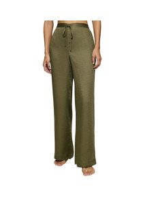 Triumph Damen Homewearhose "Silky Sensuality Trousers", Gr. 42, grün, Satin, 100% Lyocell, unifarben, elegant, Hosen, mit Monogram-Jaquard