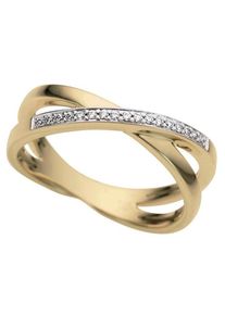 Firetti Damen Diamantring "Schmuck Geschenk Gold 585 Damenring Goldring Diamant", 16, 0,085 ct P2 = erkennbare Einschlüsse, Gelbgold 585-Diamanten,