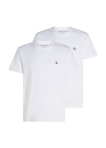 Herren T-Shirt "2 PACK MONOLOGO", weiß, casual, Gr. XXL, Calvin Klein Jeans, bedruckt, Single Jersey, Obermaterial: 100% Baumwolle, Shirts, Logodruck