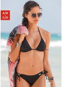 Buffalo Damen Triangel-Bikini "Romance", schwarz, Gr. 34, strukturiert, unifarben, Polyamid, Bikini-Sets, mit modischer Struktur