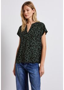Street One Damen Klassische Bluse, grün, casual, Gr. 38, animal-print, Stoff, 100% Viskose, Blusen, aus softer Viskose